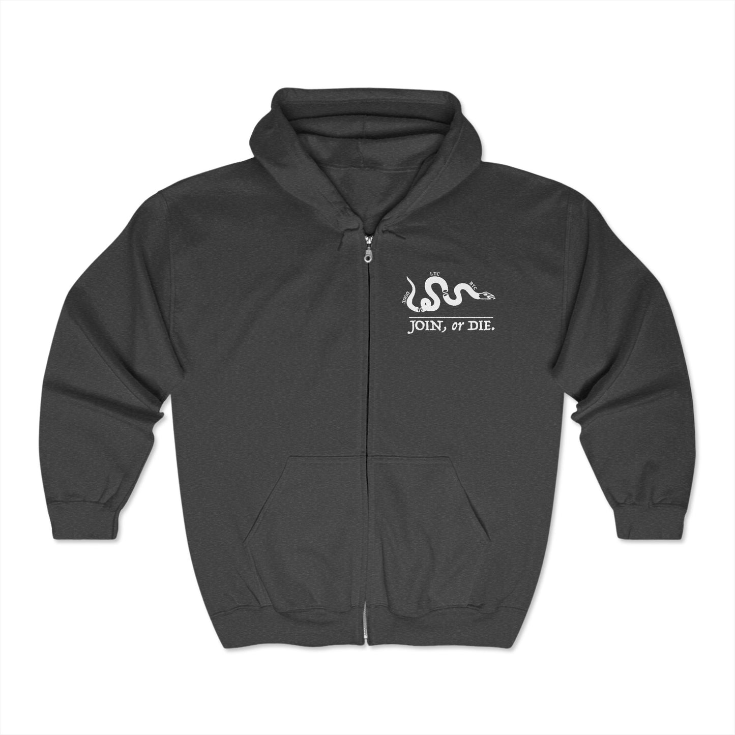 The JOIN, OR DIE Full Zip Hooded Sweatshirt