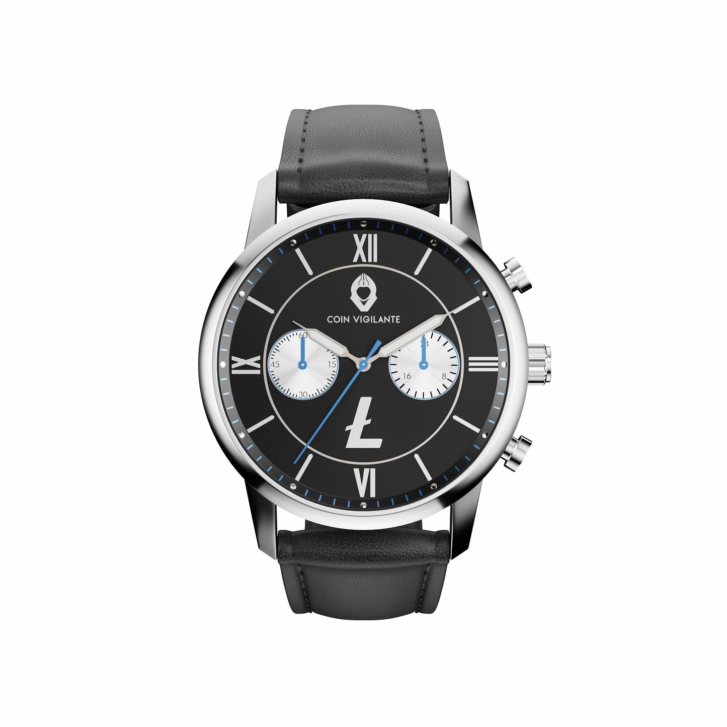 Litecoin Watch Black and Silver Model E