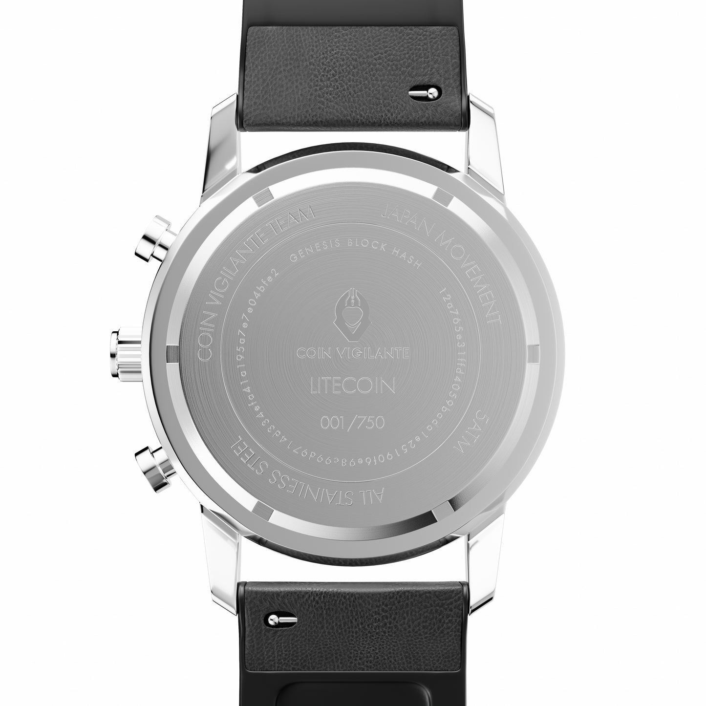 Litecoin Watch Black and Silver Model E