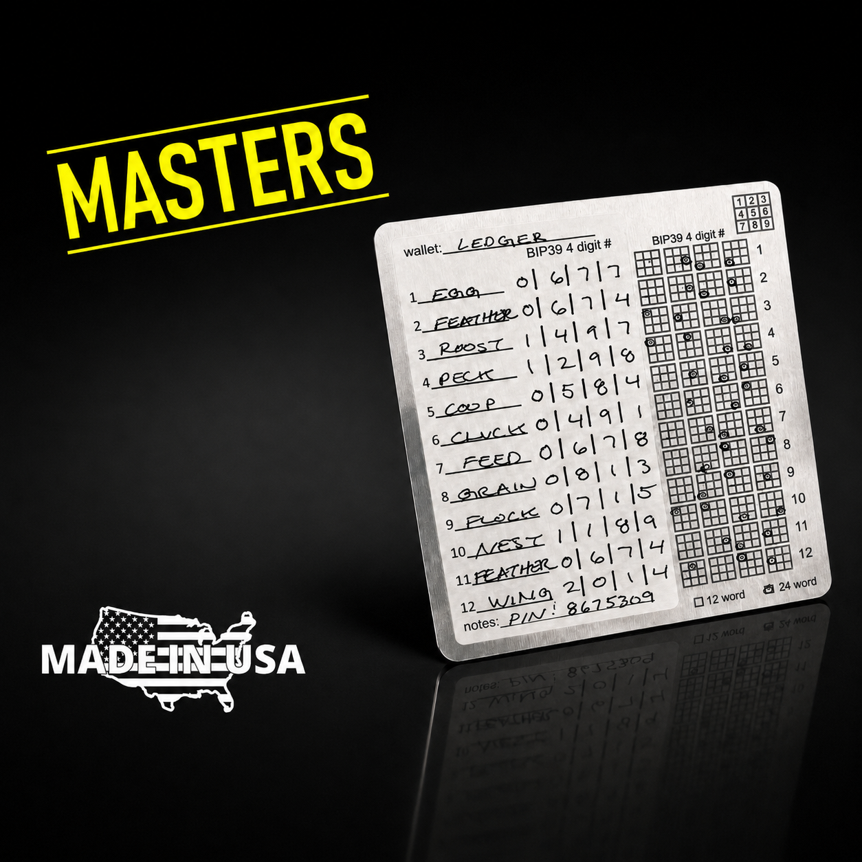 Masters Plate Seed Backup Kit
