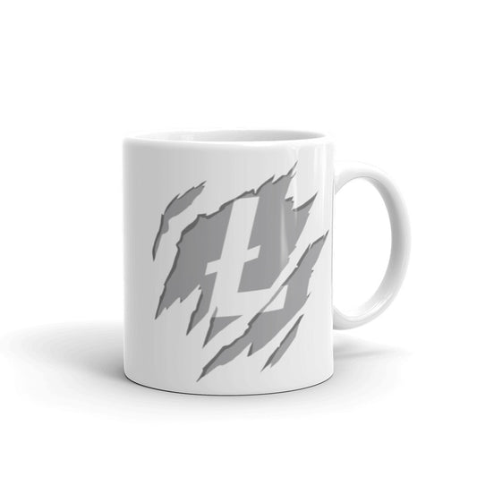 RIPPED LTC in Gray / White glossy mug